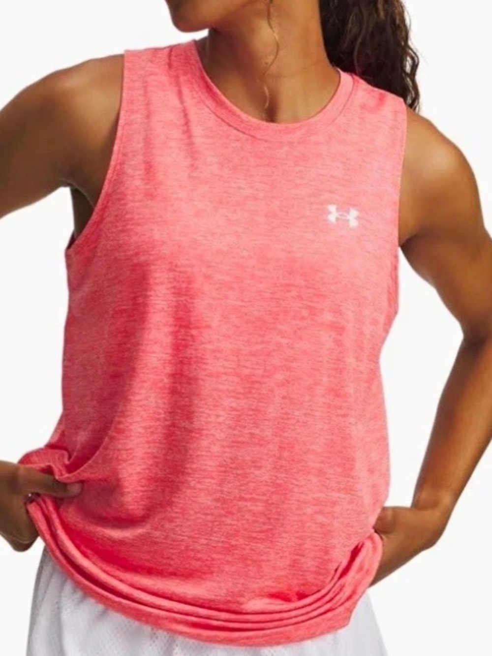 Under Armour Women's Tech Twist Tank Top Venom Red & White size Small.